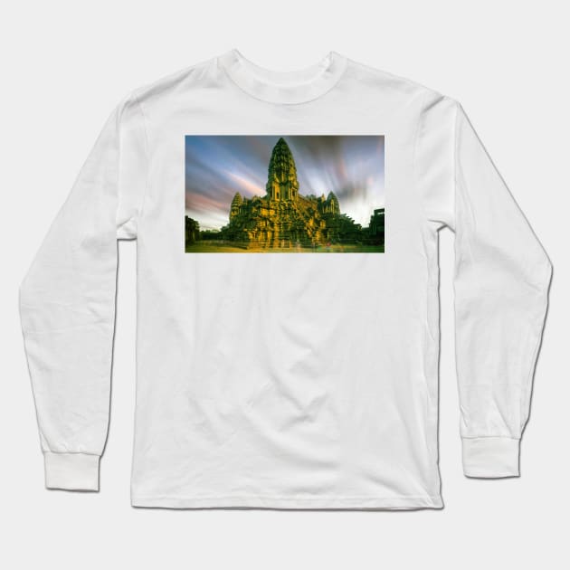 Angkor Wat long exposure Long Sleeve T-Shirt by dags